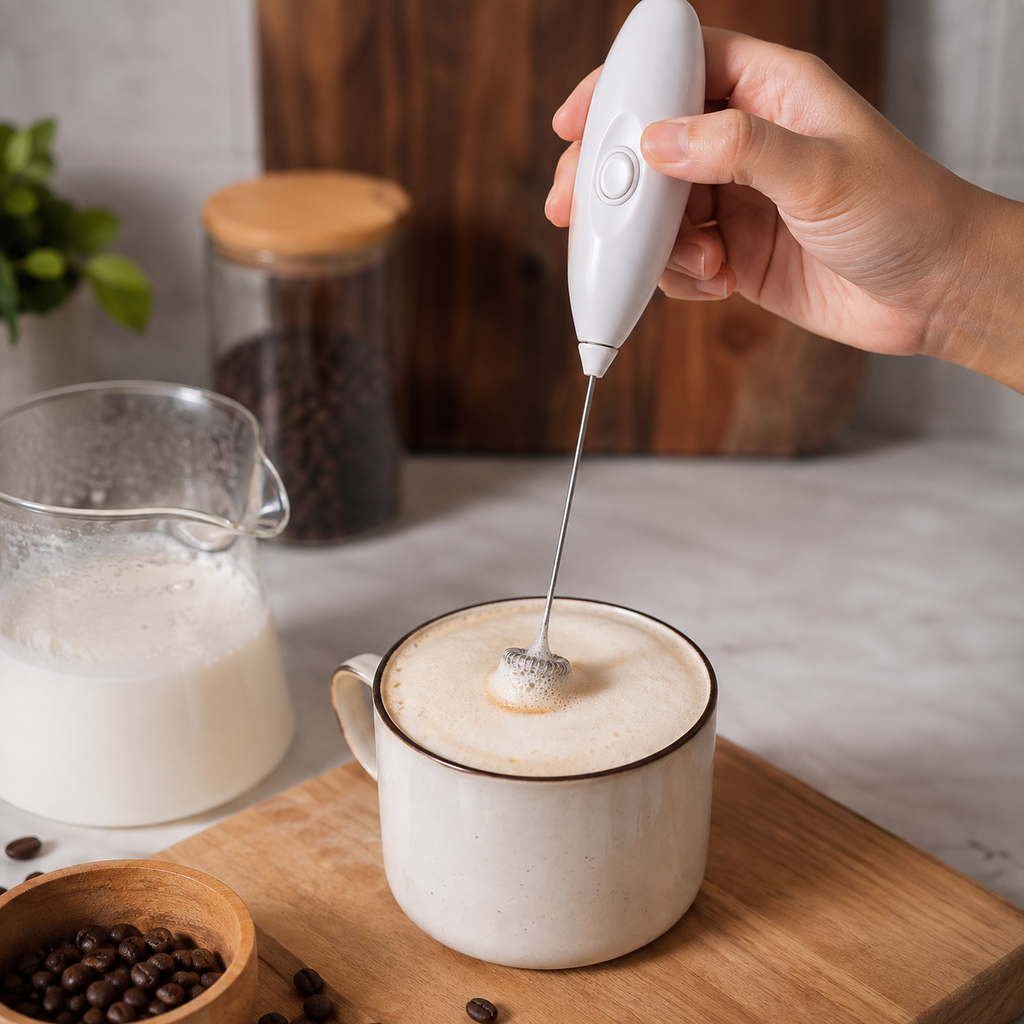 Milk Frother Handheld Electric Whisk Battery Operated Milk Stirrer And Coffee Foamer Mini Mixer for Cappuccino, Latte, Milkshake And Hot Chocolate