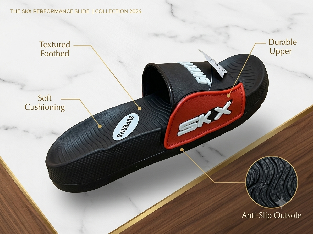 Men's Stylish Casual Slippers Soft Comfortable Slip-On Sandals Lightweight Daily Wear Trendy Summer Footwear