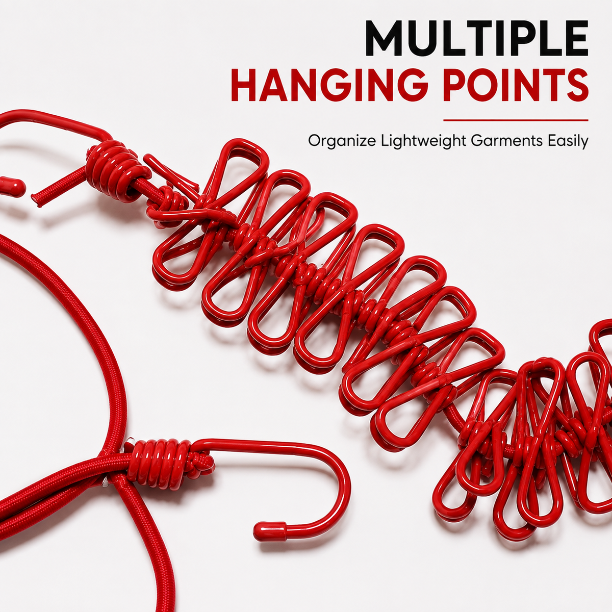 Portable Elastic Clothesline with Hooks Travel Clothes Drying Rope Space Saving Hanging Line for Home Balcony And Outdoor