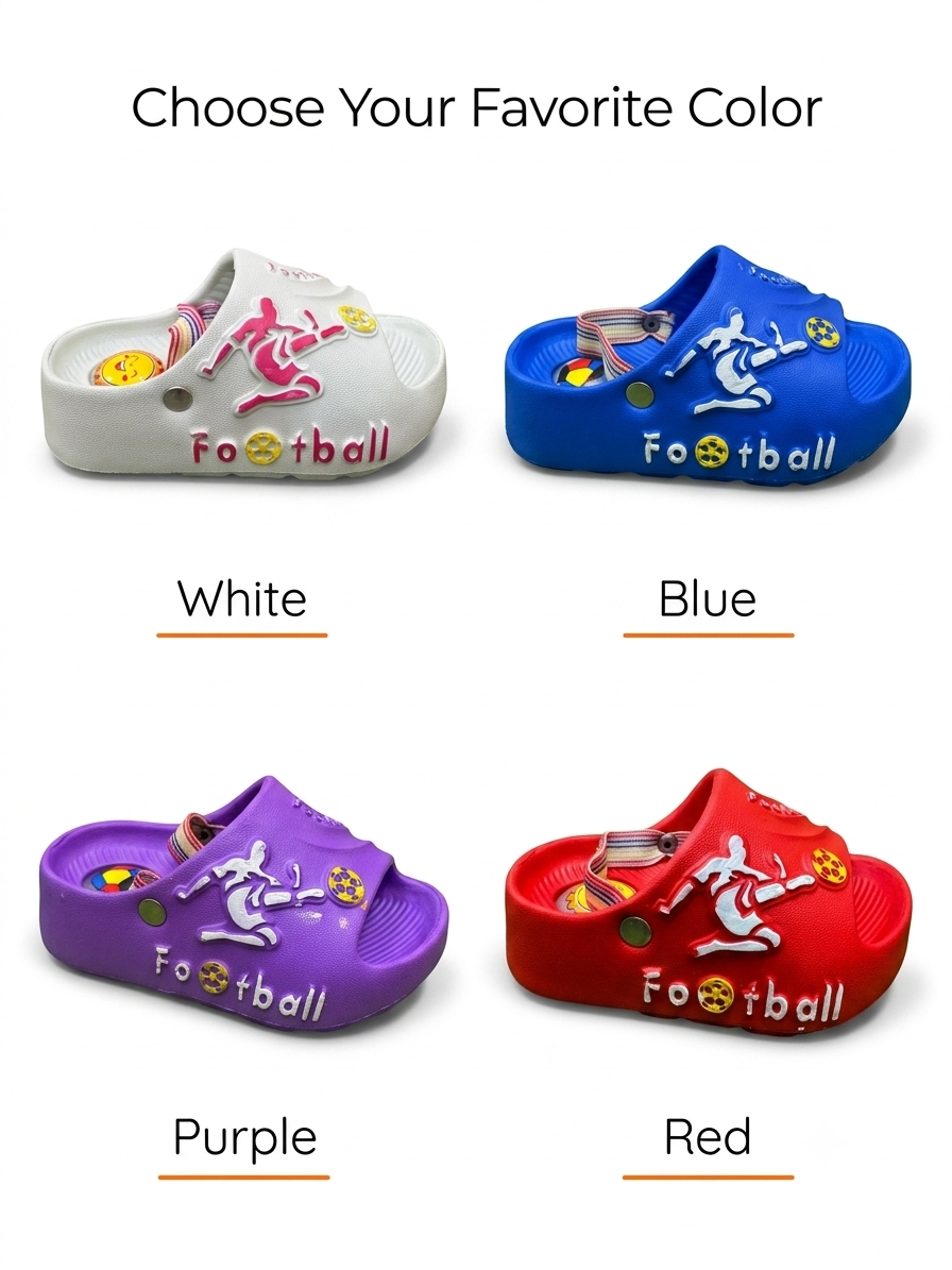 Kids Football EVA Clogs for Boys & Girls Soft Non-Slip Garden Sandals Lightweight Beach Slippers Waterproof Summer Shoes Toddler Casual Slip-On Clogs