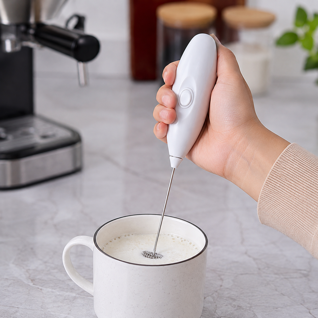 Milk Frother Handheld Electric Whisk Battery Operated Milk Stirrer And Coffee Foamer Mini Mixer for Cappuccino, Latte, Milkshake And Hot Chocolate