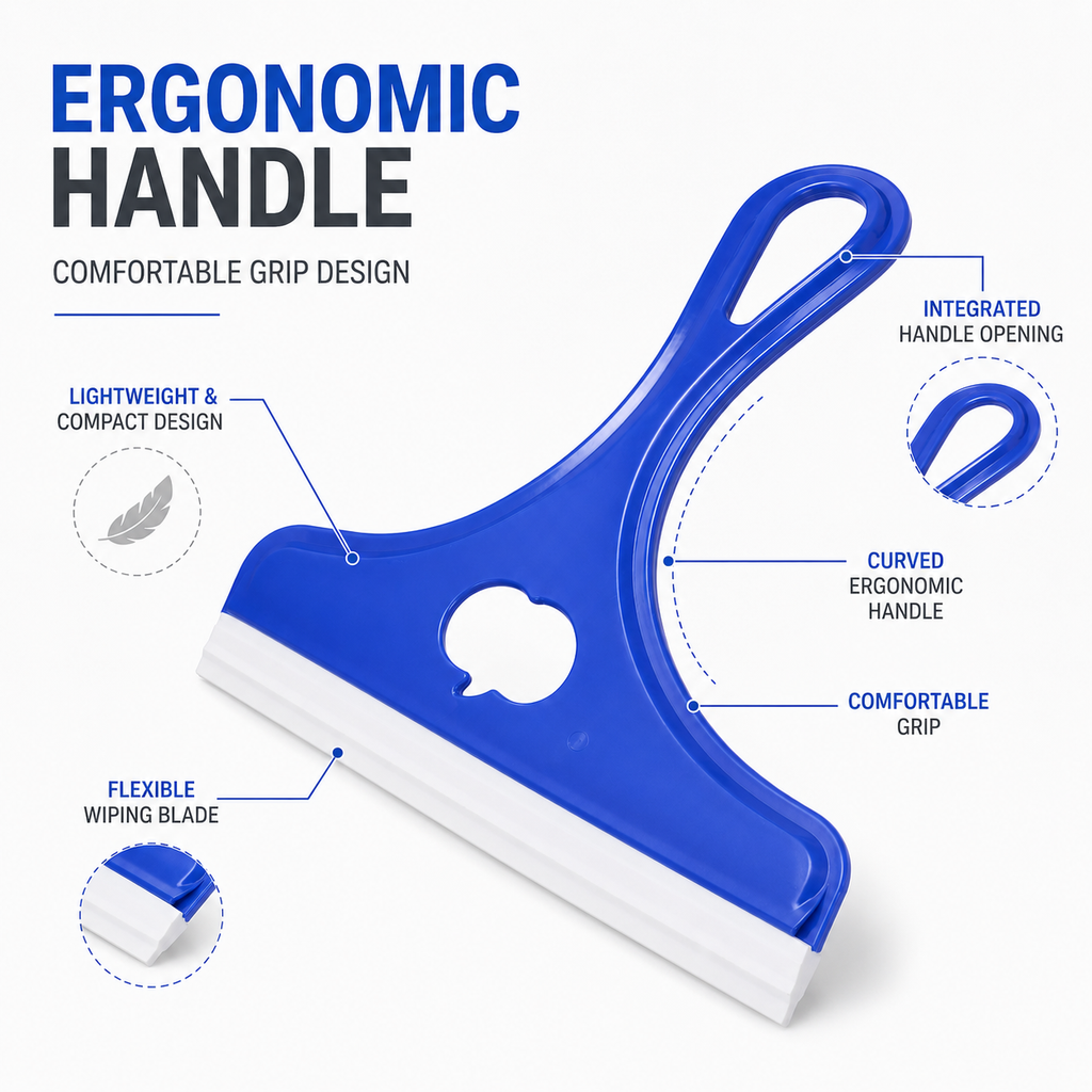Multi-Purpose Glass Wiper Squeegee for Windows Bathroom Shower And Mirrors