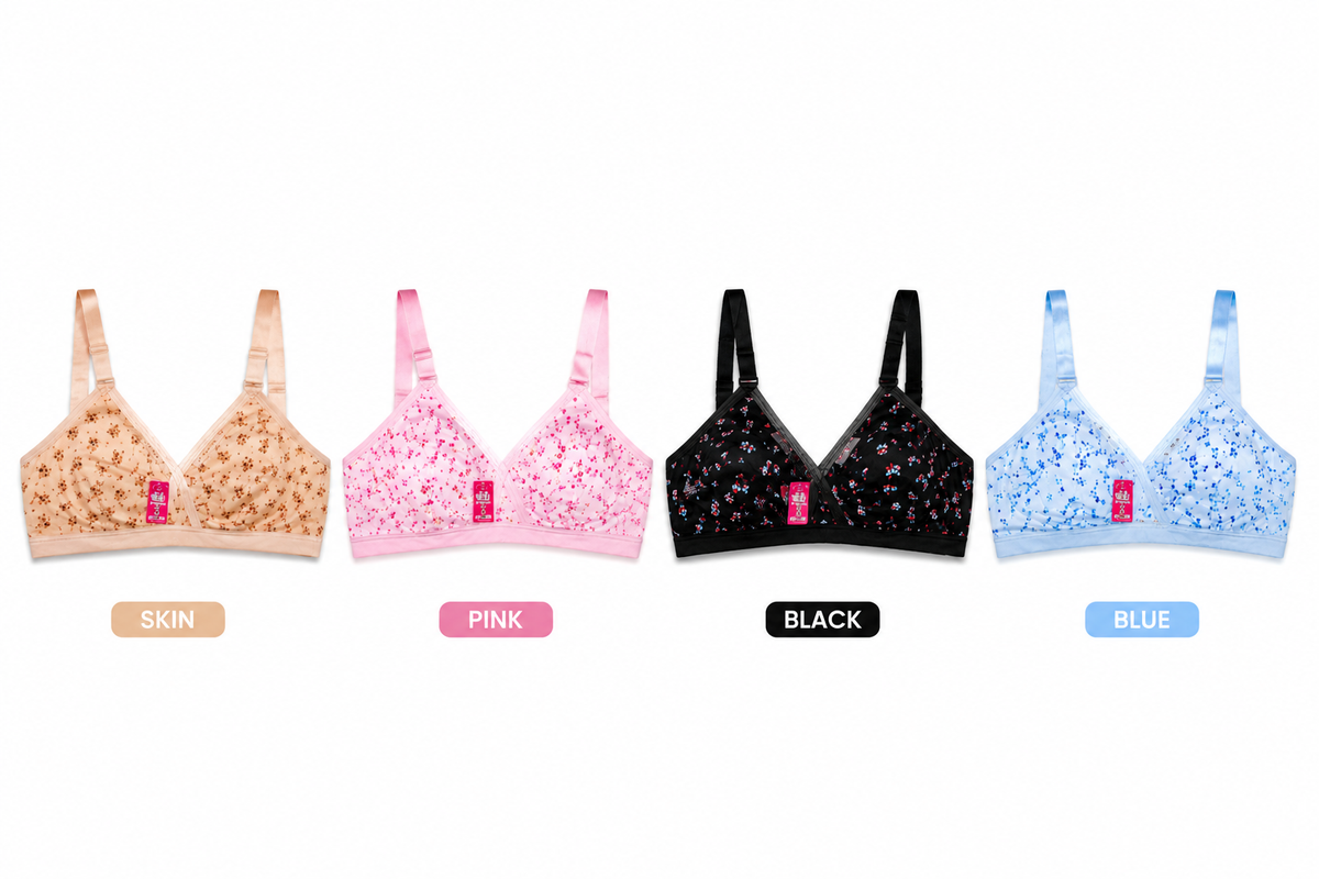 Women's Non-Padded Daily Wear Cotton Jersey Bras 4-Pack
