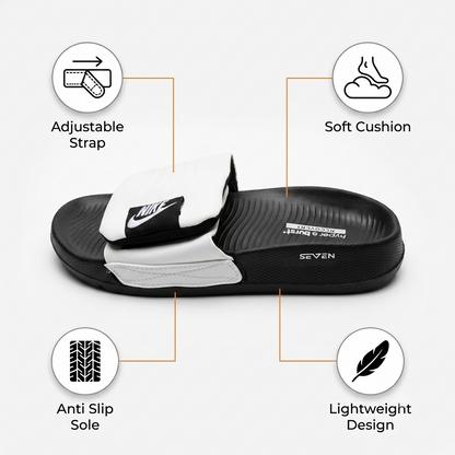 Slides for Men Adjustable Strap Soft Comfortable Anti-Slip Slippers Lightweight Casual Sandals
