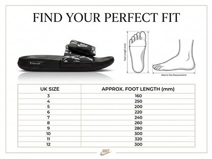 Men's Premium Padded Strap Slides Soft Sole Anti-Slip Slippers Comfortable Casual Summer Sandals Indoor & Outdoor Black
