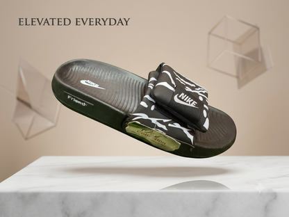 Men's Premium Padded Strap Slides Soft Sole Anti-Slip Slippers Comfortable Casual Summer Sandals Indoor & Outdoor Black