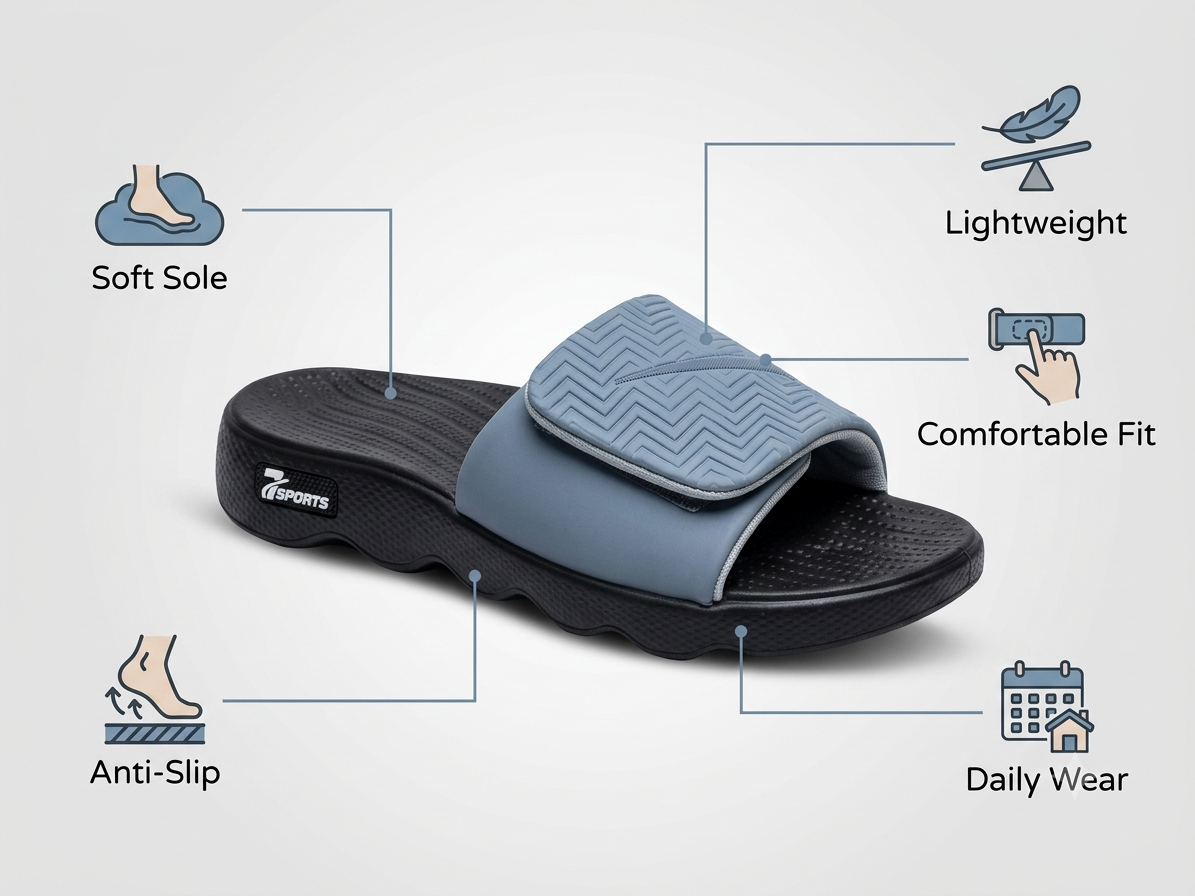 Men's Soft Sole Slides Slippers Lightweight Casual Bathroom Sandals Comfortable Indoor Outdoor Slippers