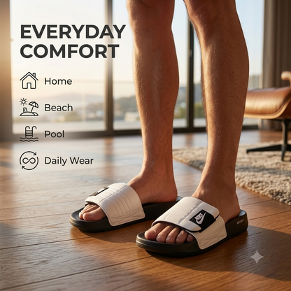Slides for Men Adjustable Strap Soft Comfortable Anti-Slip Slippers Lightweight Casual Sandals