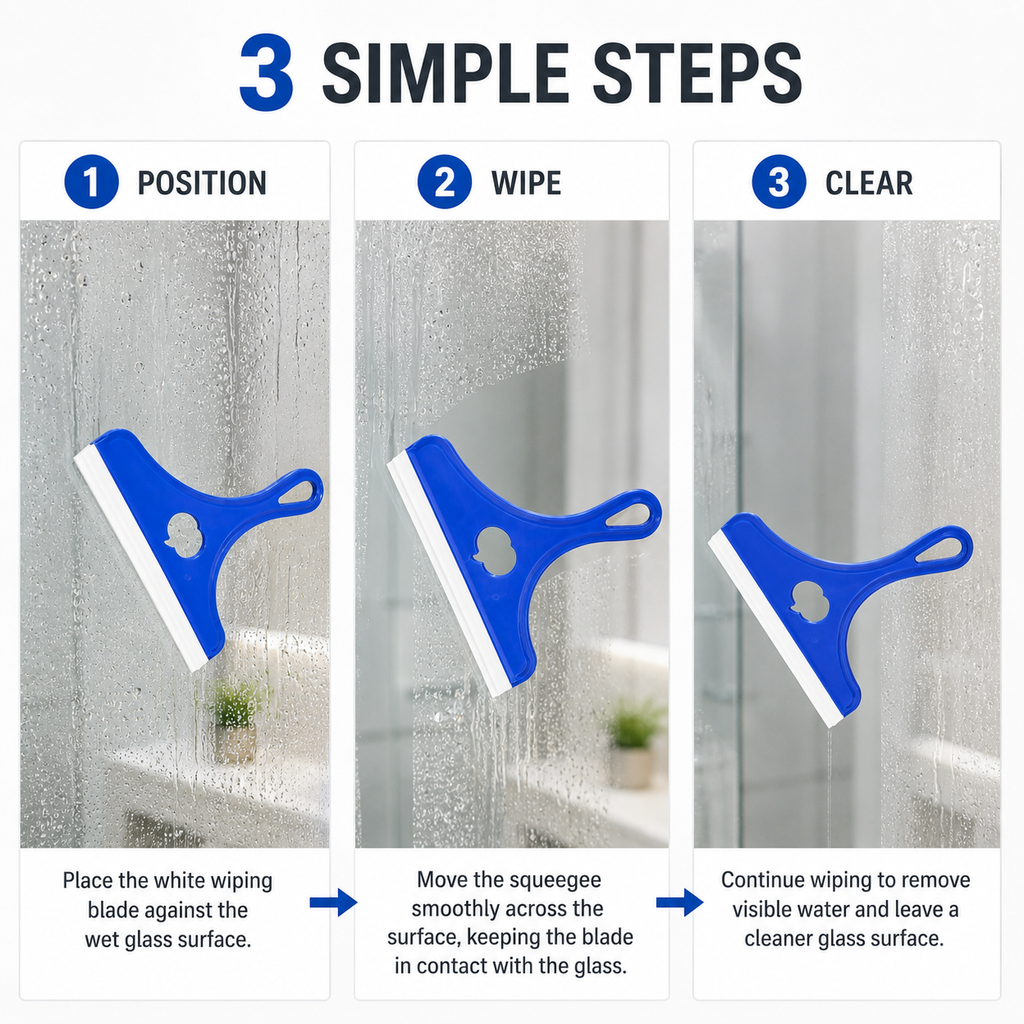 Multi-Purpose Glass Wiper Squeegee for Windows Bathroom Shower And Mirrors