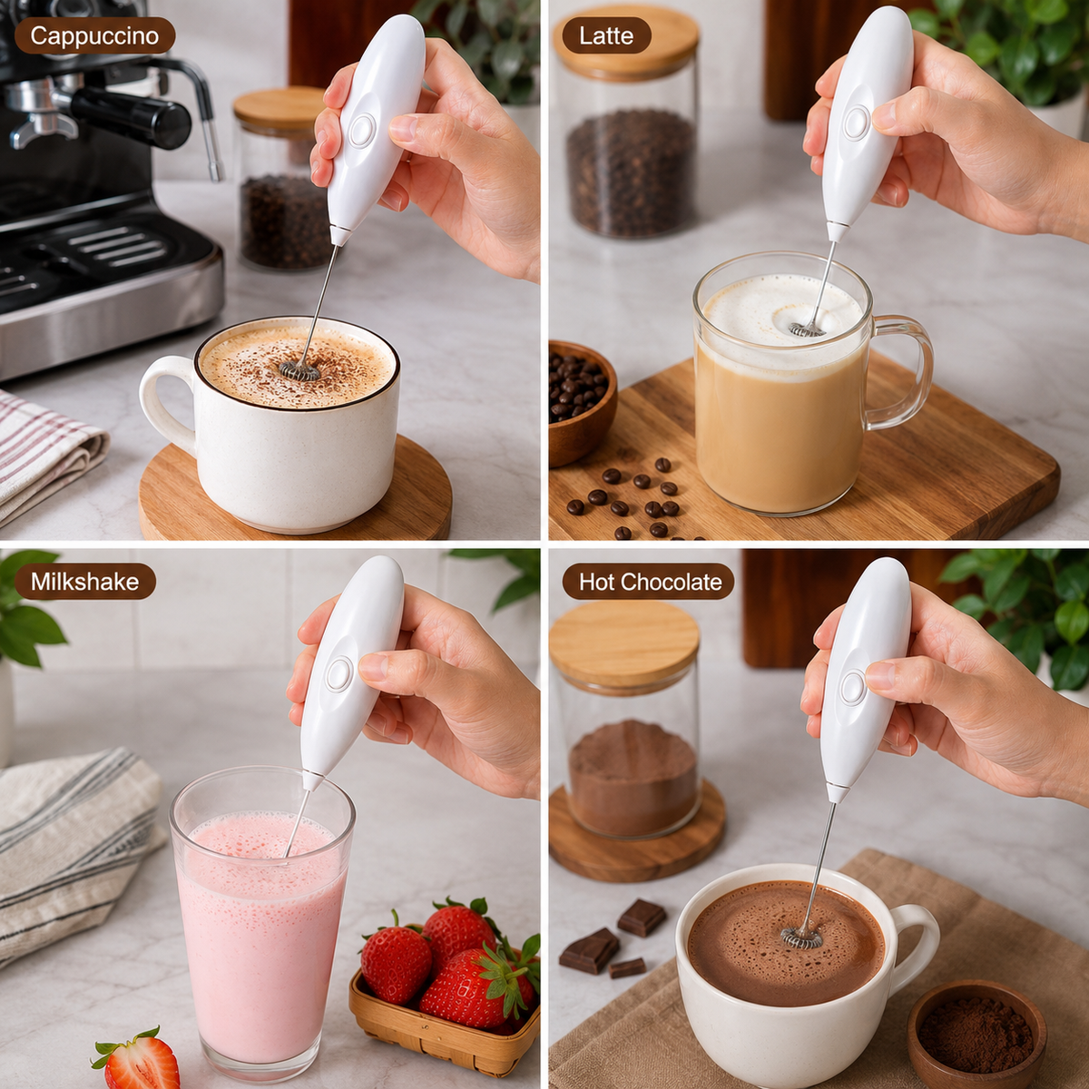 Milk Frother Handheld Electric Whisk Battery Operated Milk Stirrer And Coffee Foamer Mini Mixer for Cappuccino, Latte, Milkshake And Hot Chocolate