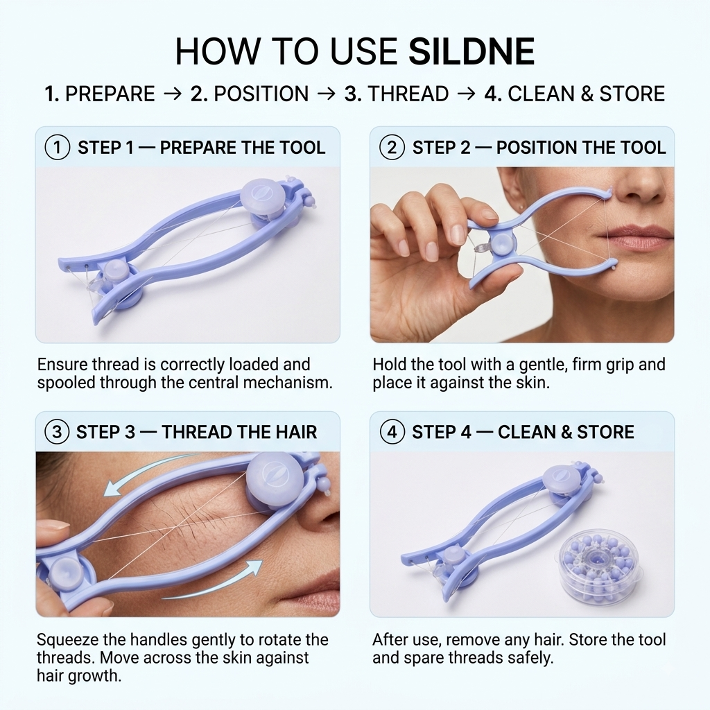 Sildne Face And Body Hair Threading System Manual Threading Hair Remover Tool Upper Lip, Chin, Cheeks, Forehead And Body Hair Removal